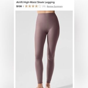 Alo Yoga Airlift High-Waist Sleek Legging
Color: Mushroom
Size: XS